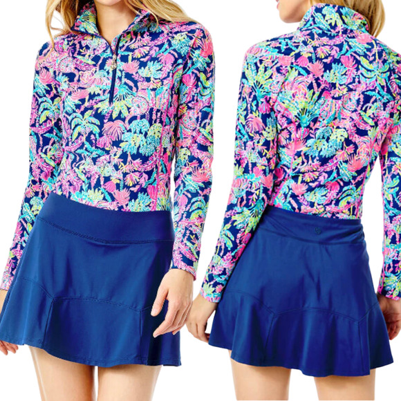 Jupe Sportive Lilly Pulitzer Sabbia Luxletic - Imprimé Marine/chat - Taille S - Occasion Parfaite